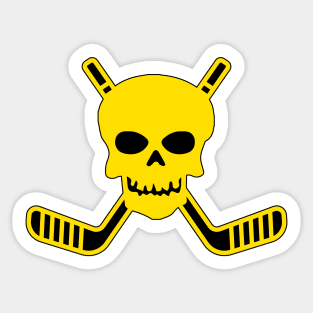 SKULL AND CROSSED HOCKEY STICKS Sticker